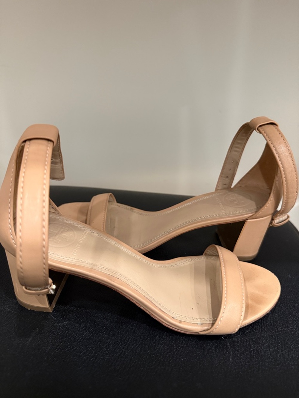 Tory Burch Beige Ankle-Strap Heeled Sandals - Picture 5 of 8